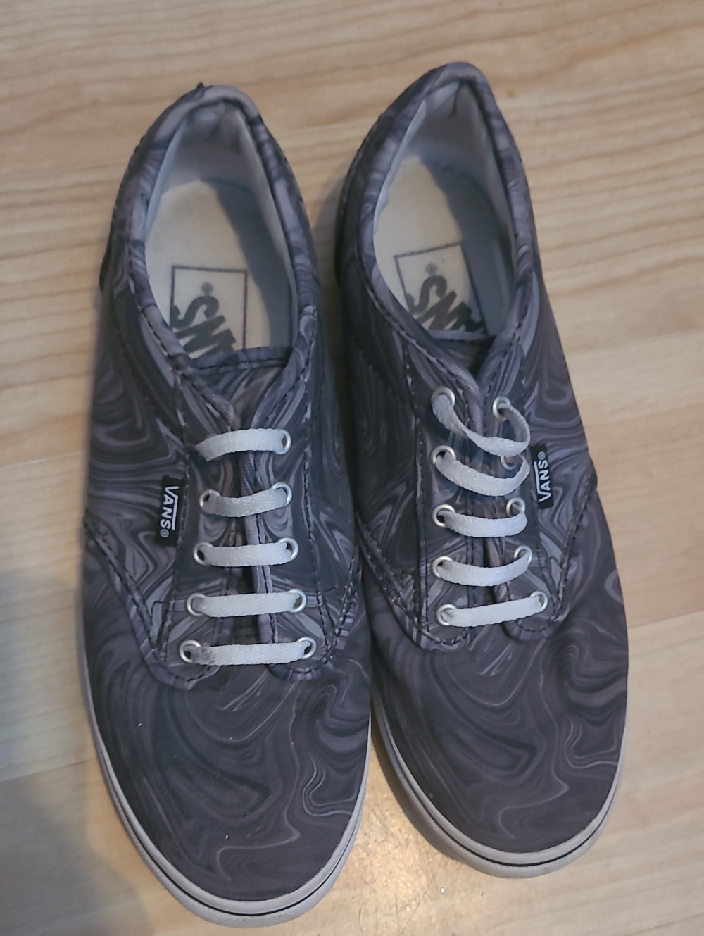 Vans Gray Swirl Pattern Lace-Up Women's Sneakers Size 7